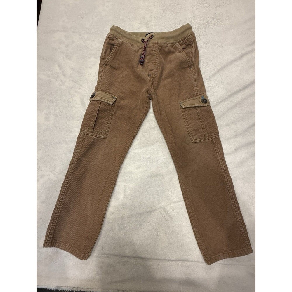 Mini Boden Boys Brown Corduroy Cargo Pants - Size 8Y
